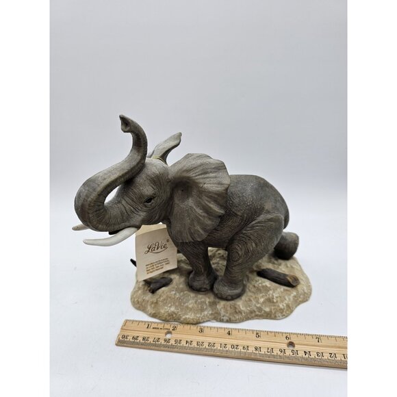 Vintage Elephant With Raised Trunk Figurine The Abbey Collection By LaVie - Picture 11 of 12